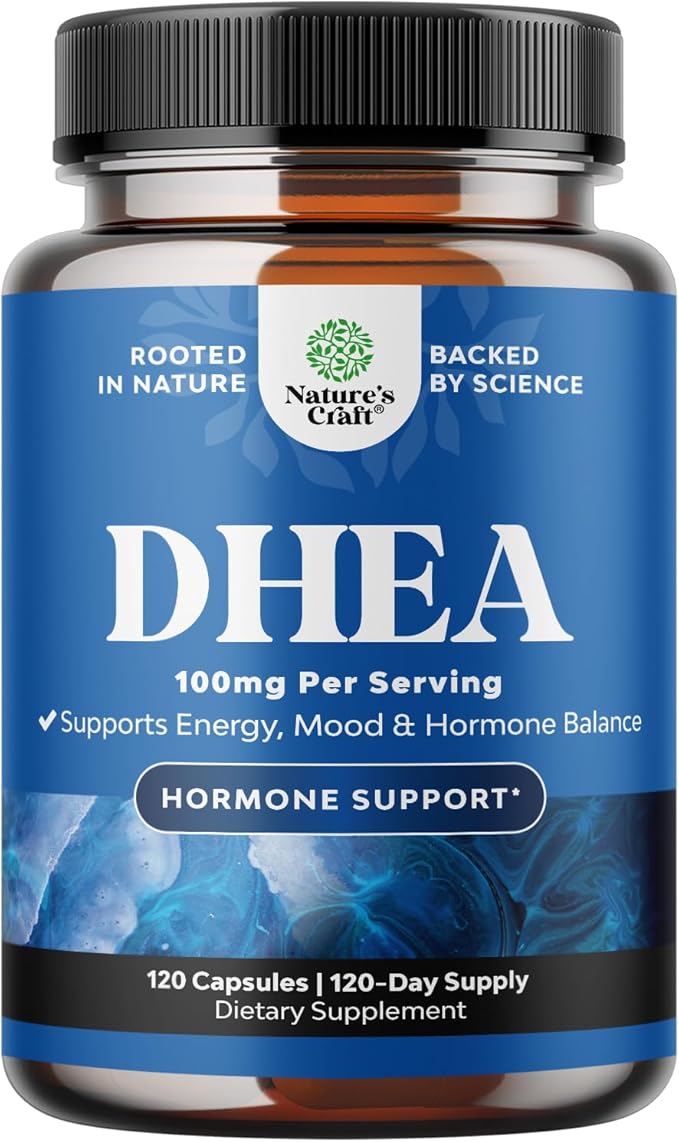 DHEA 100mg for Men and Women - Vegan High Strength DHEA Supplement for Women & Men Enhanced Energy and Hormone Balance & - Womens Hormone Balance Supplement - 120 Count
