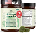 Natural Rems Sea Moss Gummies 16-in-1 - Ashwagandha Black Seed Oil Bladder Wrack Turmeric Vitamin C & D3 with Manuka Burdock Root Dandelion Yellow Dock Elderberry Apple Cider Vinegar (Green Apple)