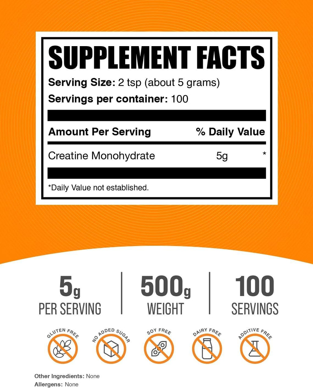 BulkSupplements.com Creatine Monohydrate Powder - Micronized Creatine Powder, Unflavored - Pure & Gluten Free, 5g (5000mg) per Servings, 500g (1.1 lbs) (Pack of 1)