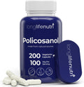 Policosanol 100mg - 200 Vegetarian Capsules, Natural Sugar Cane Supplement for Balanced Cholesterol, 3-Month Supply, Non-GMO, Lab Tested, Made in USA