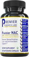 Premier Research Labs Premier NAC - NAC Supplement N-Acetyl Cysteine, N-Acetyl-L-Cysteine, Liver & Immune Support, 300mg NAC Per Capsule - 60 Vegetarian Capsules