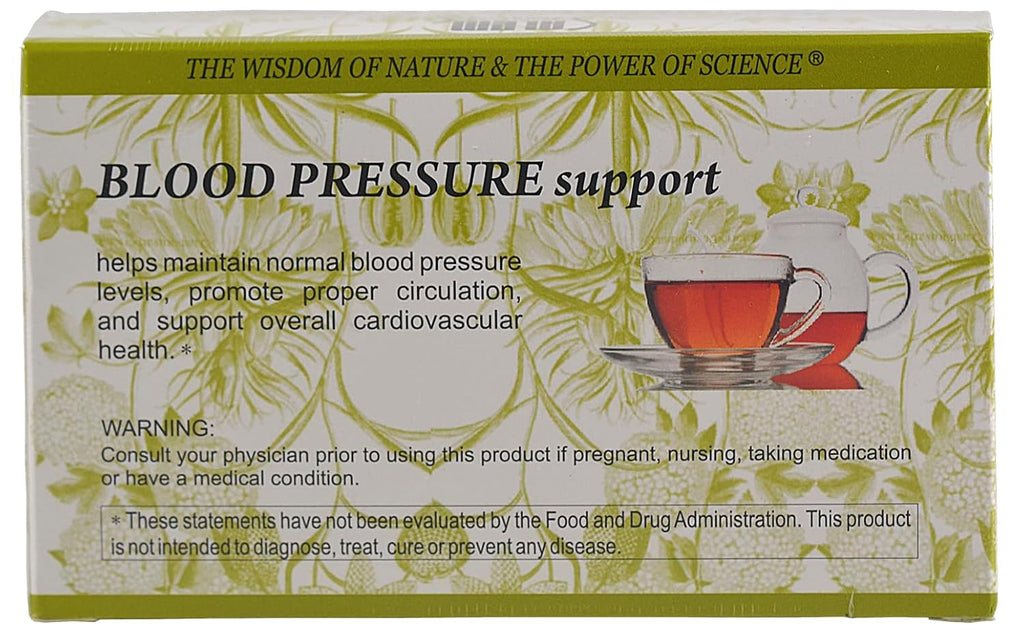 Blood Pressure Support Tea - Natural Heart Health Aid | Promotes Normal Blood Pressure, Healthy Circulation & Cardiovascular Wellness - 20 Tea Bags