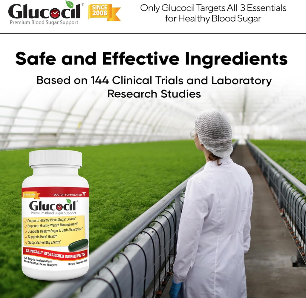 Glucocil – Softgels - Premium Blood Sugar Support - Over 2 Million Bottles Sold - Supports All 3 Blood Sugar Essentials - Since 2008, with Berberine, Proprietary Mulberry Leaf, and More, 2-Pack