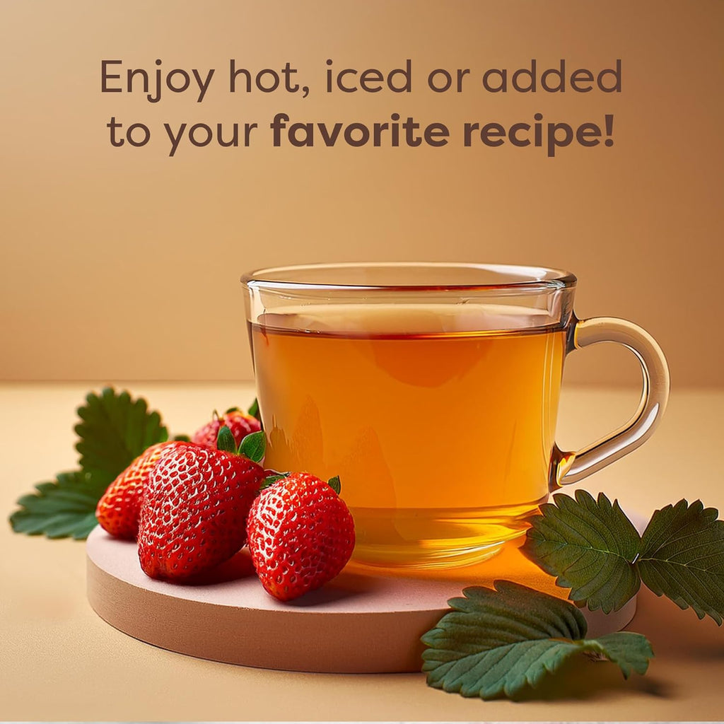 Waka Instant Green Tea Mix, Strawberry Flavored - 100% Tea Leaves, No Additives, Unsweetened Tea Powder in Bulk Pouch – Easy Quick Hot and Iced Teas, Up to 200 Cups (4.5oz)