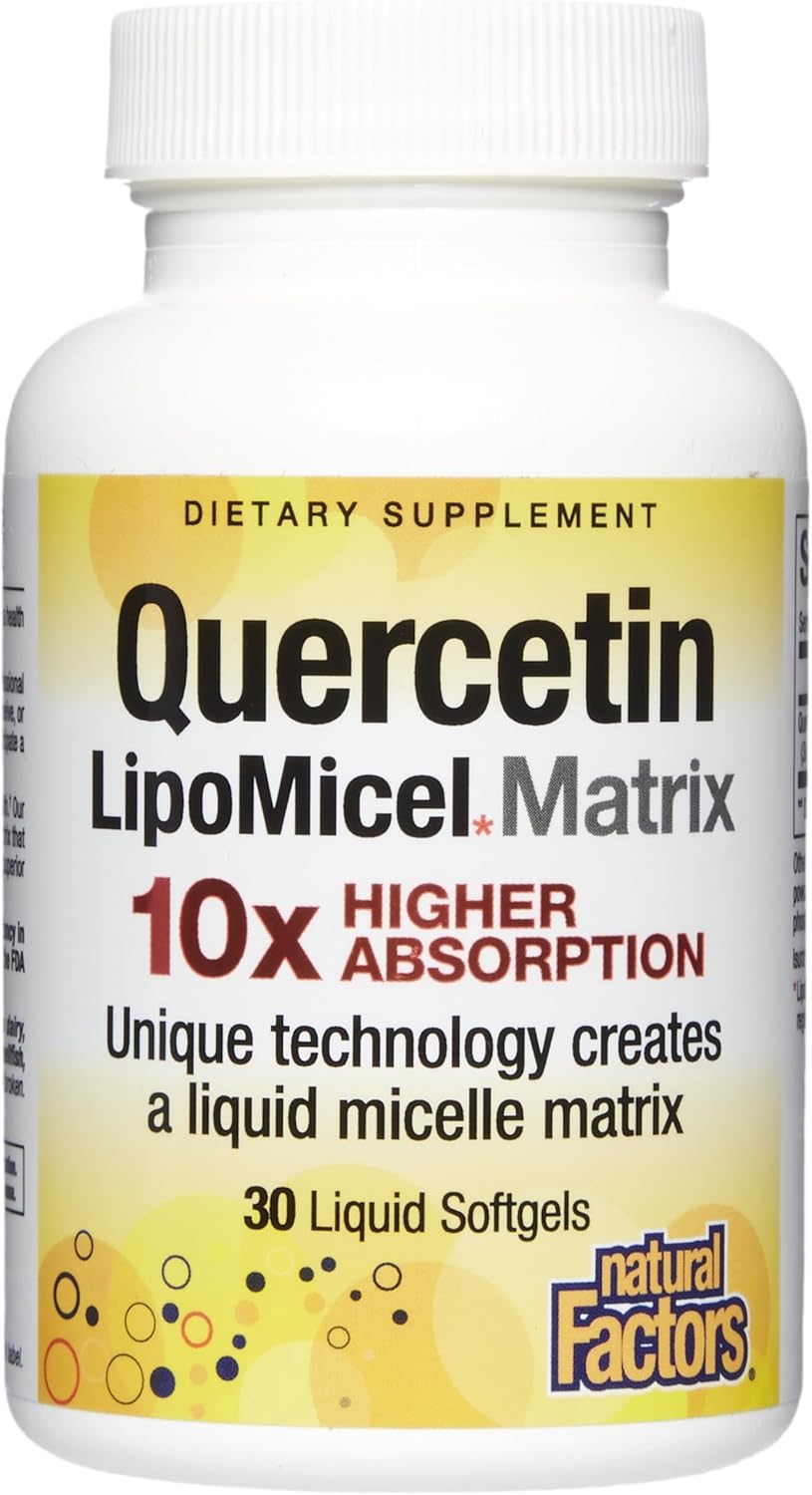Natural Factors Quercetin LipoMicel Matrix for Superior Absorption, 30 Softgels