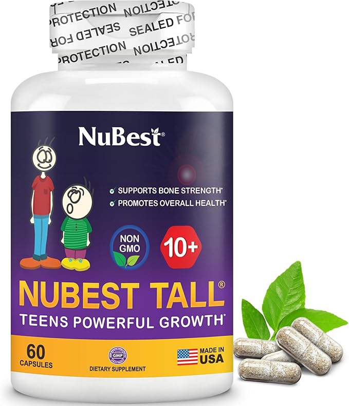 NuBest Tall 10+ - Advanced Bone Strength Formula - Supports Immunity, Healthy Development & Optimal Wellness - for Children (10+) & Teens Who Drink Milk Daily - Pack 2 | 2 Months Supply