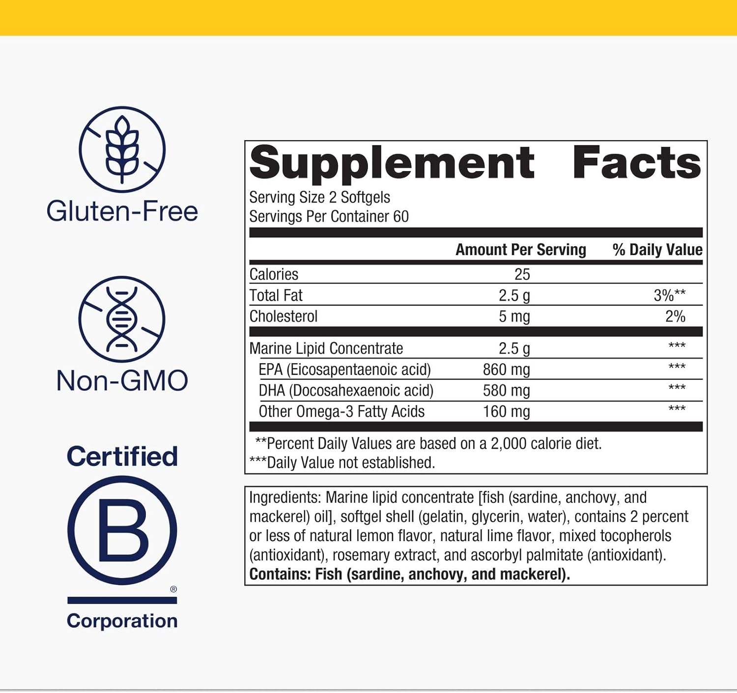 Metagenics OmegaGenics Fish Oil EPA-DHA 720 mg - Omega-3 Fish Oil Supplement - High Potency - for Heart Health, Musculoskeletal Health & Immune System Health* - with DHA & EPA - 120 Softgels