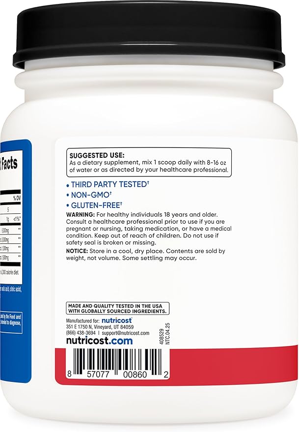 Nutricost BCAA Powder (Strawberry Kiwi, 90 Servings) - Optimal 2:1:1 Ratio