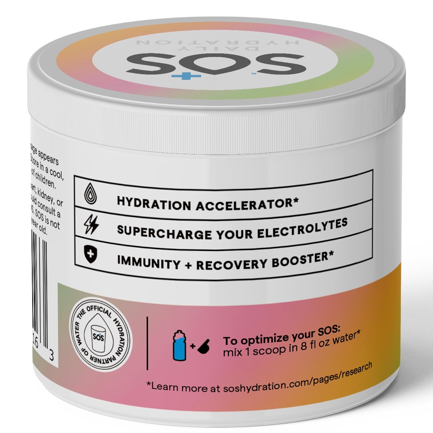 SOS Hydration ORS Electrolyte Powder Stick Packs | Oral Rehydration Solution | Low Sugar | Rapid Rehydration | Made in USA | Keto | Rainbow Sherbet | 31 Servings