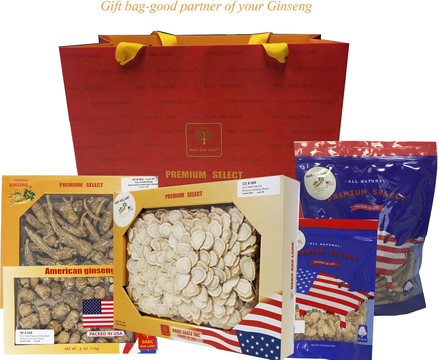 8OZ=227g/Box Hand-Selected American Wisconsin Farmed Ginseng Root | Long Medium 美国长枝西洋参 花旗参 礼盒装 |Cultivated American Wisconsin Ginseng WI 111# Box (8OZ=227g/Box)