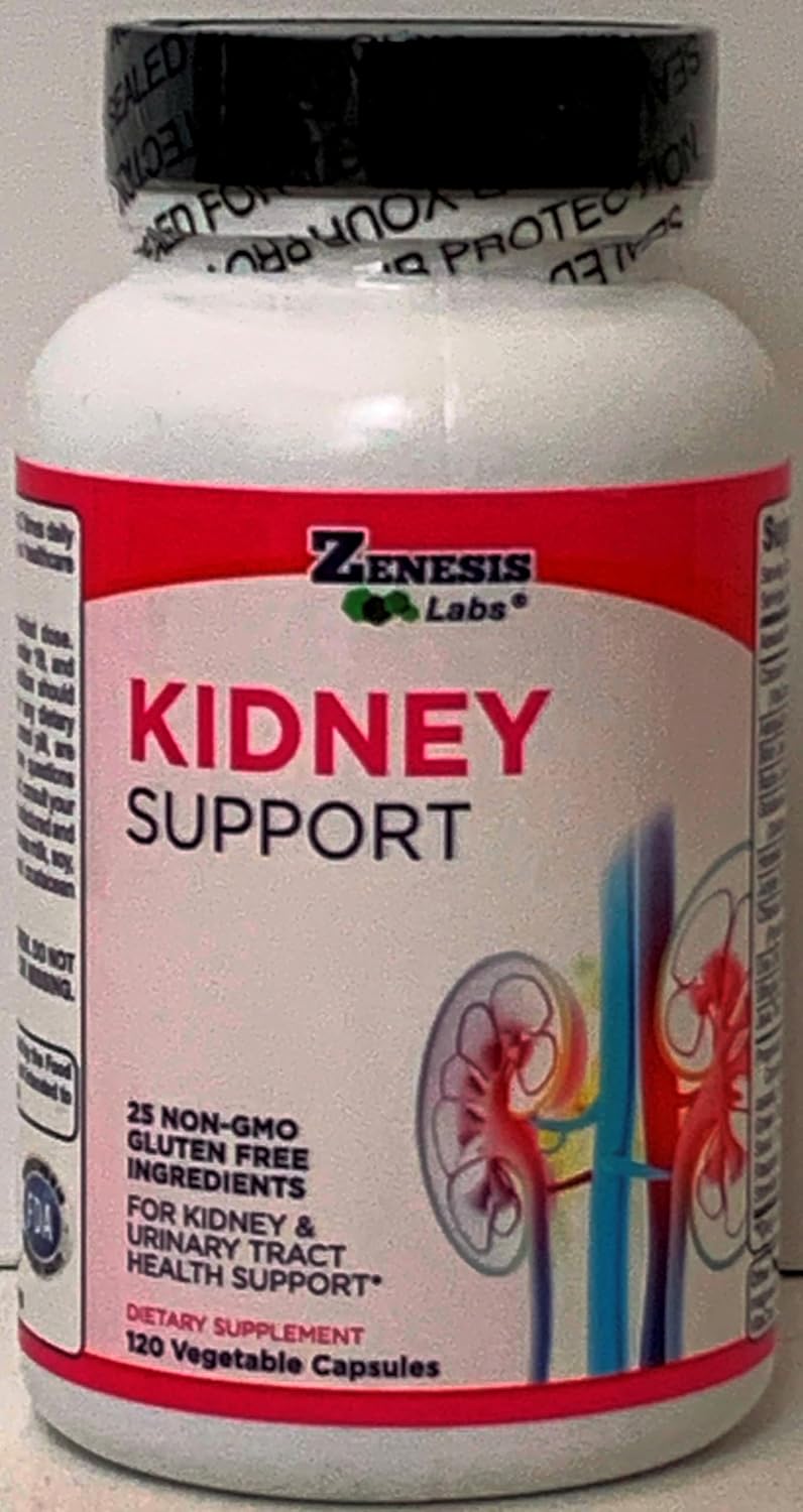 Zenesis Labs Kidney Cleanse Detox Flush & Repair Urinary Tract Support - Gluten Free - Natural Cranberry Extract Herbal Supplement Blend (120 Capsules/Bottle) 60 Day Supply