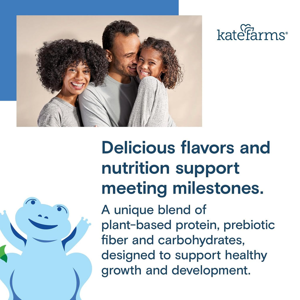 KATE FARMS Organic Pediatric 1.2 High Calorie Vanilla Nutrition Shake, 12g Protein, 27 Vitamins and Minerals, Meal Replacement, 8.45 oz (6 pack)