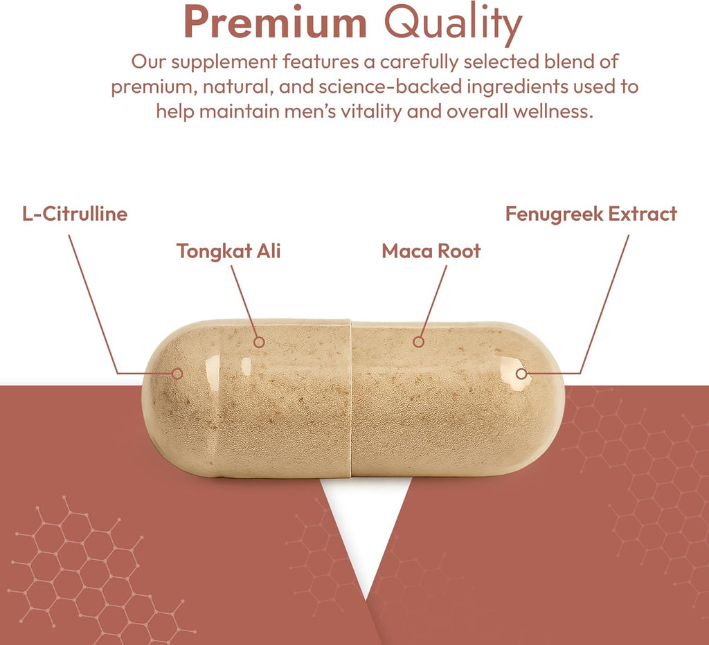 Fortim - Testosterone Support Supplement | Made by Doctors | for Vitality and Hormonal Health | with Fenugreek, L-Citrulline, Tongkat Ali | for Energy, Endurance, and Stamina | 60 Capsules