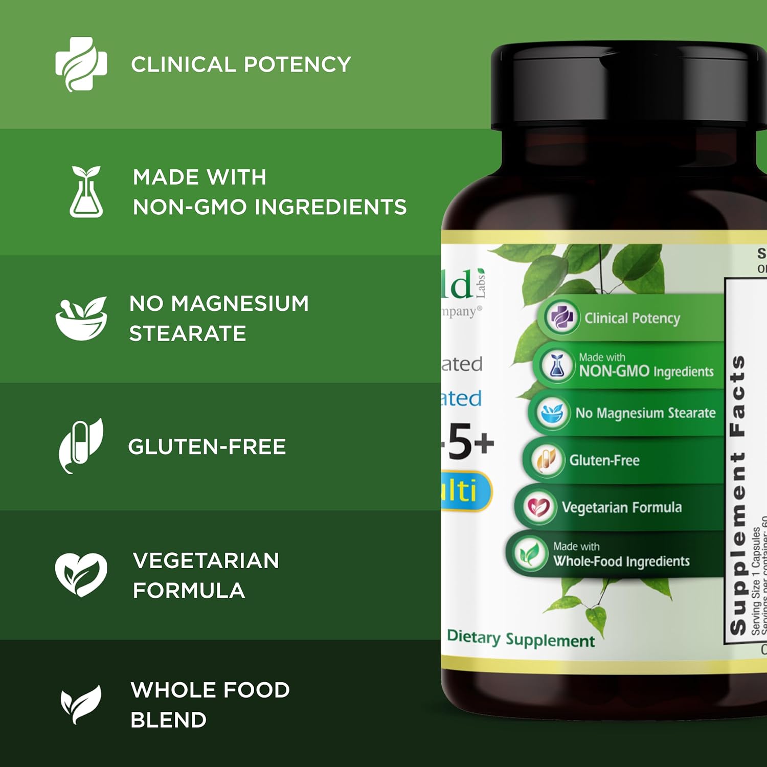 EMERALD LABS Men's 45+ 1-Daily Multi - Made with Saw Palmetto, Lycopene & More for Heart, Bone & Immune Support* - Gluten-Free - 60 Vegetable Capsules