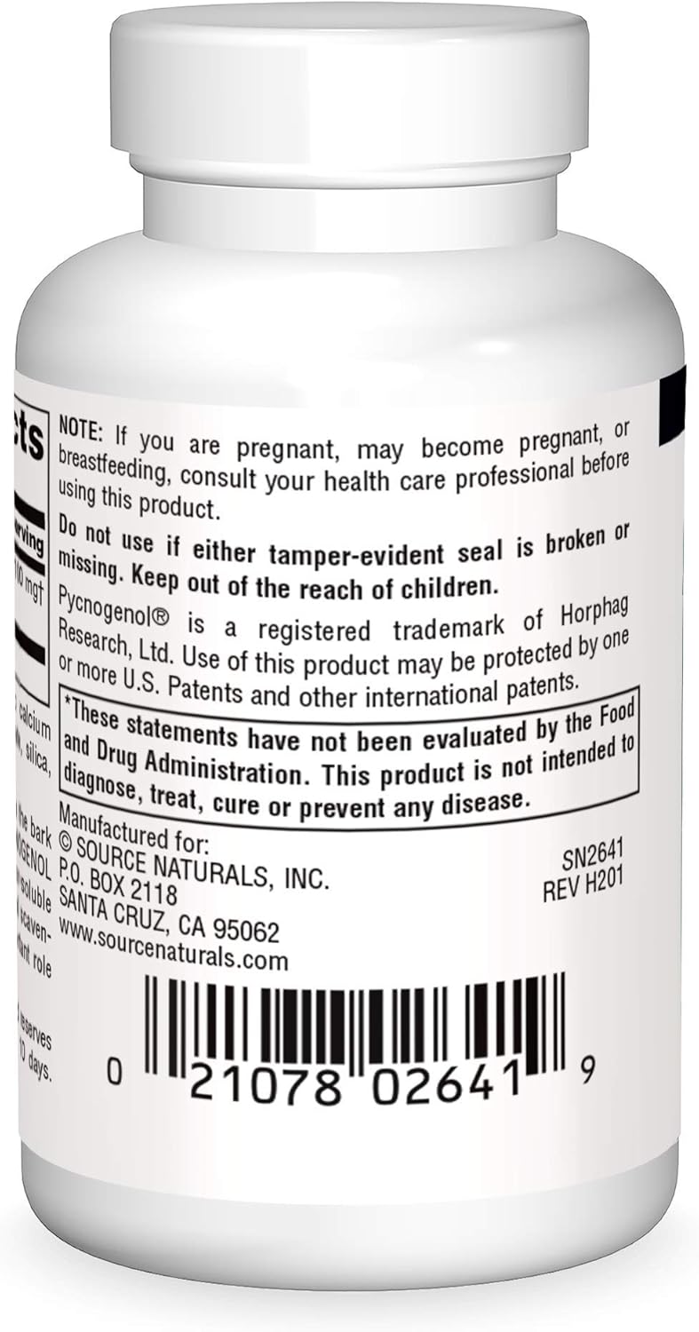 Source Naturals Pycnogenol, Proanthocyanidin Complex,100 mg - 90 Tablets
