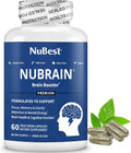 NuBrain Booster - Brain Supplement for Brain Booster, Memory, Focus & Clarity Support with St. John’s Wort, Ginkgo Biloba, Bacopa & More - 60 Vegan Capsules | 1 Month Supply
