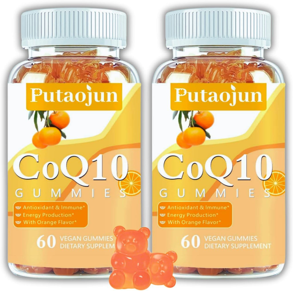 coq10 Gummies | coq10 Gummies for Adults | Orange Flavor | Sugar Free Coenzyme Q10 Vitamins Muscle & Bone Energy | Ultra High Absorption, Cellular Energy, Antioxidant (120 Count (Pack of 2))