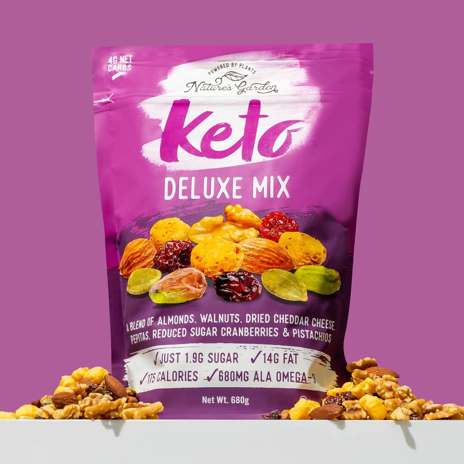 Nature’s Garden Keto Deluxe Mix – Probiotic Cheese Balls, Crunchy Keto Snack, Unsalted Mixed Nuts, Deluxe Mixed Nuts, Keto Snack Mix, All Natural, Heart Healthy Nuts – 24 Oz Bag (Pack of 1)