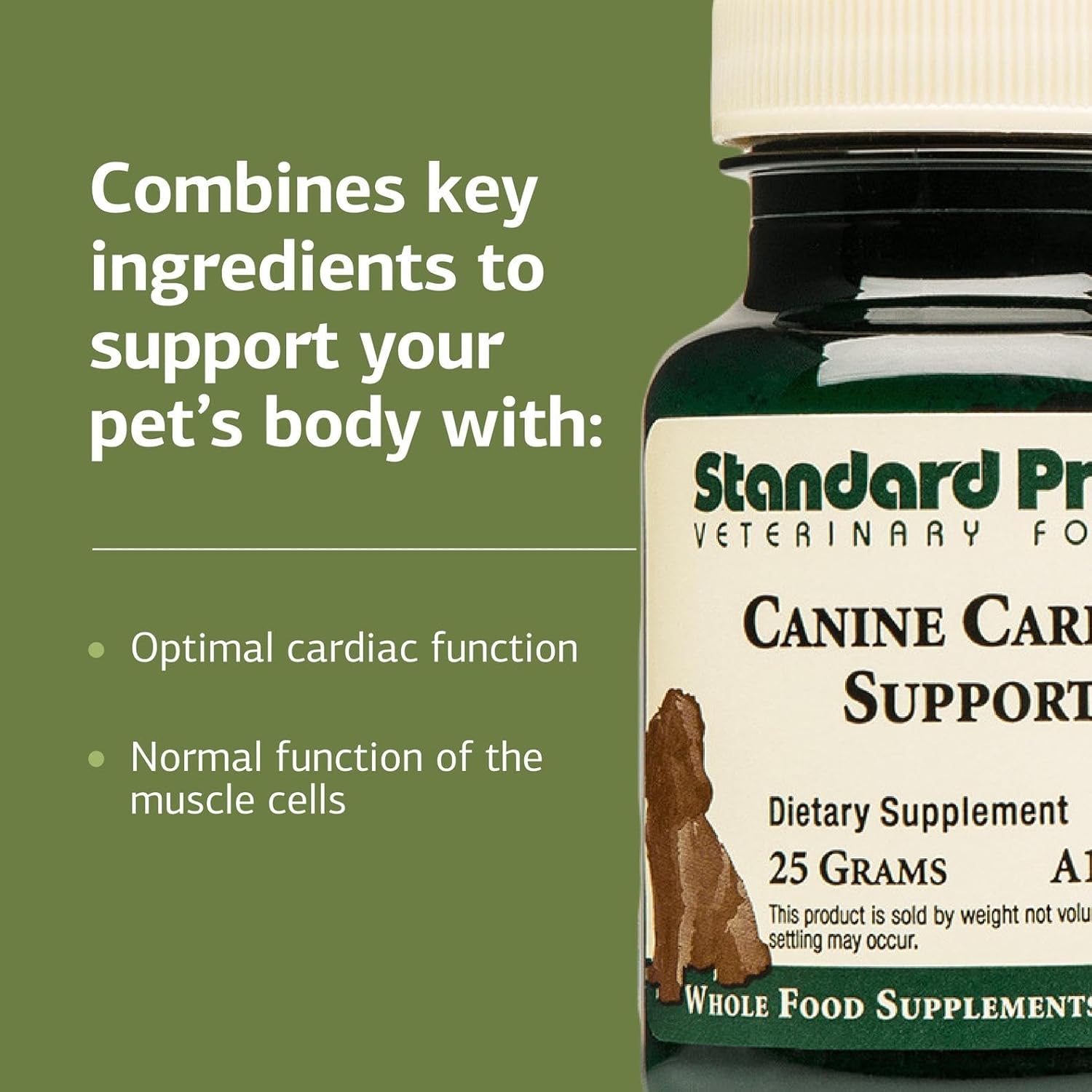Standard Process Inc. Canine Cardiac Support - Dog Heart Health Supplement - Nutritional Formula to Support Cardiac Function - Pet Health Supplement with Selenium - 25 g