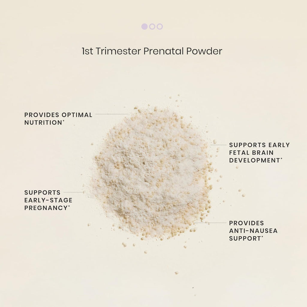 Perelel Prenatal Vitamins Powder for 1st Trimester, with Vitamin B6 & Methylfolate, Anti Nausea Support, Dairy Free, Sugar Free Clean Drink Mix for Early Stage Support, Light Vanilla, 30 Day Supply
