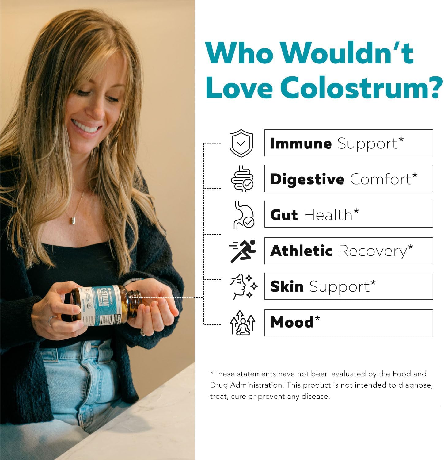 C-Strum® Organic Bovine Colostrum Supplement, 60% igG, First Milking, Grass Fed, Max Strength Colostrum Capsules from German Dairy Cows - Gut, Immunity, Skin & Hair Support (90 count)