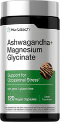 Horbäach Ashwagandha and Magnesium Glycinate | 120 Vegan Capsules | Support Supplement for Stress | Non-GMO, Gluten Free
