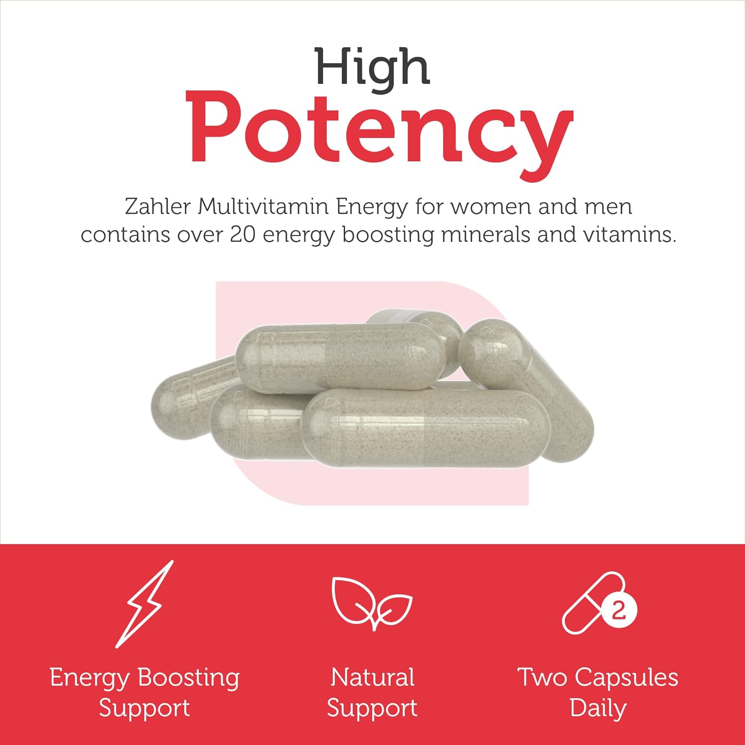 Zahler - Daily Multivitamin for Women & Men with Energy Vitamins, Minerals & Iron (60 Count) Kosher Men & Womens Multivitamins for Healthy Energy - Multi Vitamins for Adults - Made in USA Supplements