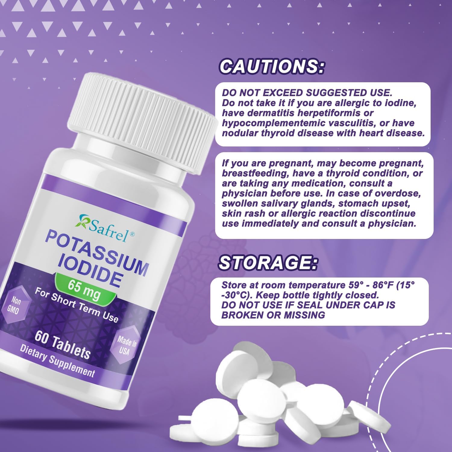 Potassium Iodide 65 mg Tablets per Serving