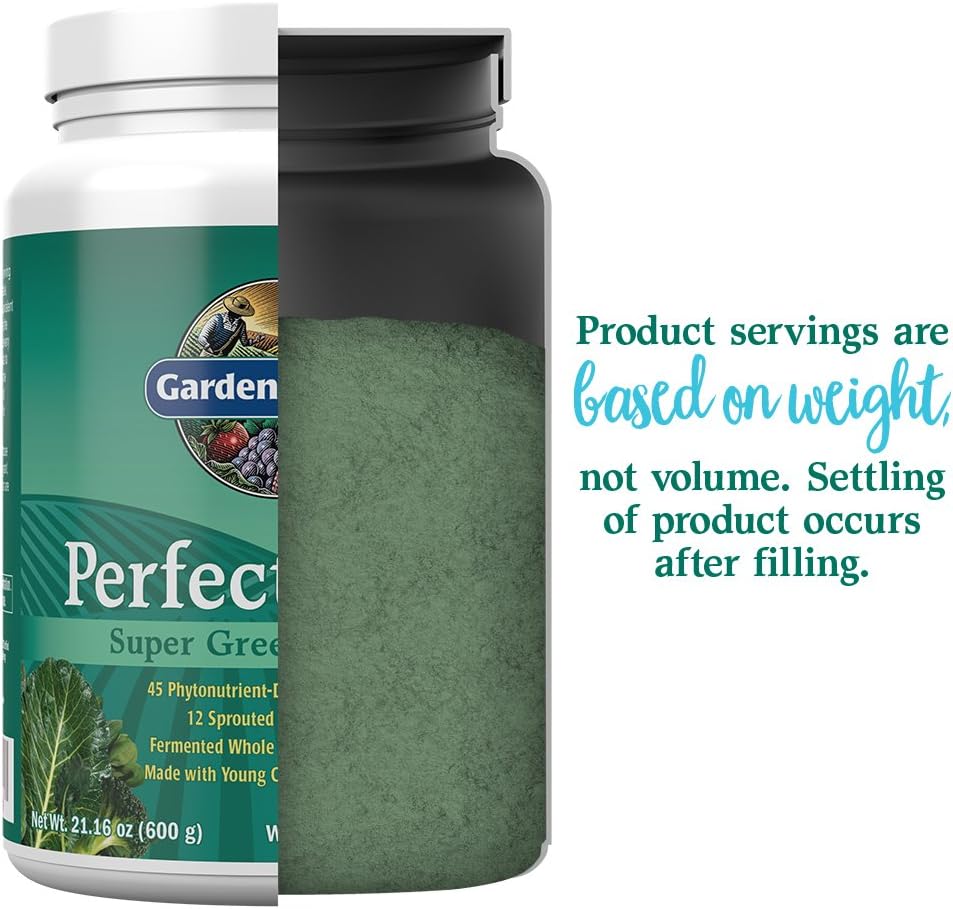 Garden of Life Perfect Food Super Green Formula - 60 Servings, 45 Superfoods, Greens, Fruit & Veggie Juice Superfood Powder Supplement, Probiotics & Organic Spirulina for Digestion & Immune Health