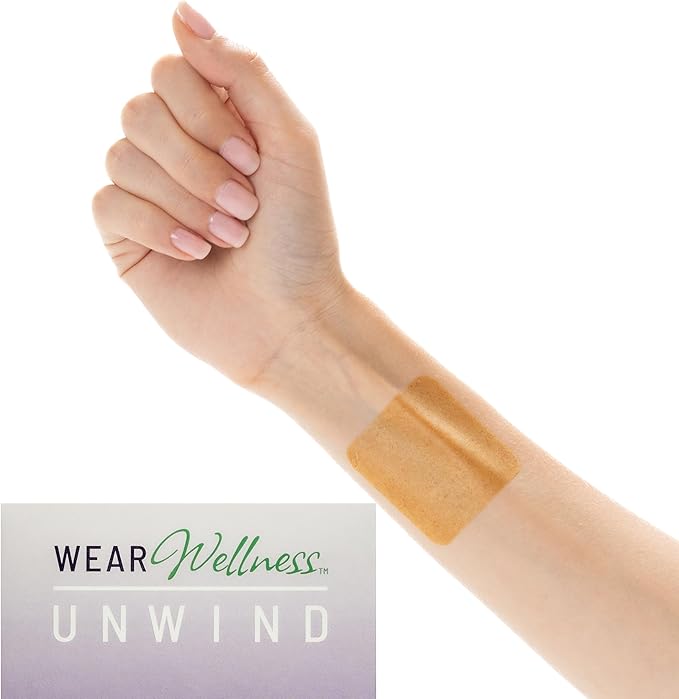 Unwind Film Patches - Topical Patches for Relaxation and Calm - Patch with Ashwagandha, Rhodiola, and GABA - Natural Support for Mind & Body - Long-Lasting Effect - 8 Pack