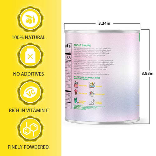 Banana Powder, 8.82OZ Freeze Dried Banana Powder, Freeze Dried Fruit, No Added or Sugar, Suitable for Baking, Oatmeal, Cereal, Yogurt, Smoothies, Juice