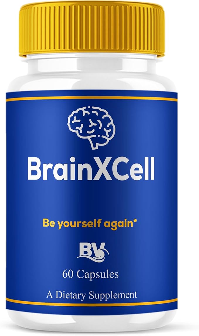 BLUE VIBE Brainxcell Capsules, Brain x Cell Advanced All Natural Memory & Focus Support Supplement Pills, Brainxcell Maximum Strength Premium Brain and Memory Support Pills (1 Pack - 60 Capsules)