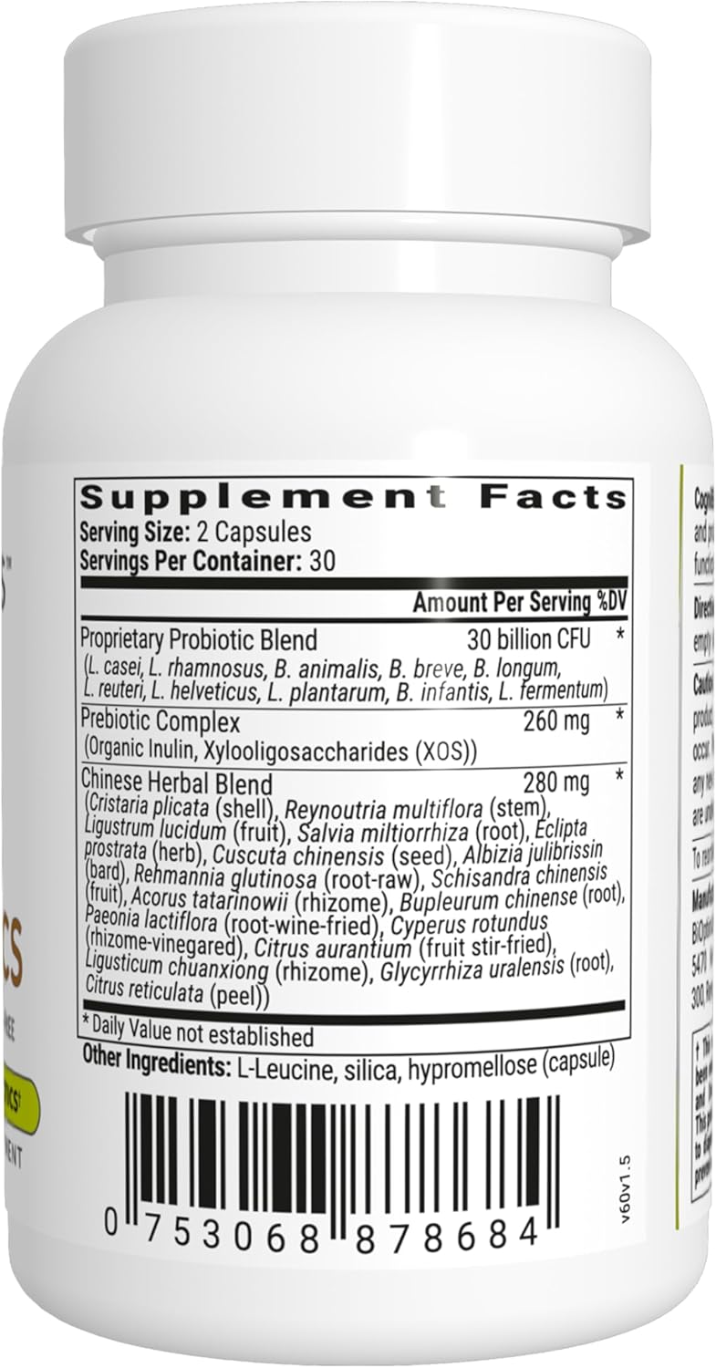 BIOptimizers Cognibiotics Probiotic Brain Supplement - Helps Support Mood, Better Focus, Memory, Mental Clarity - 60 Capsules