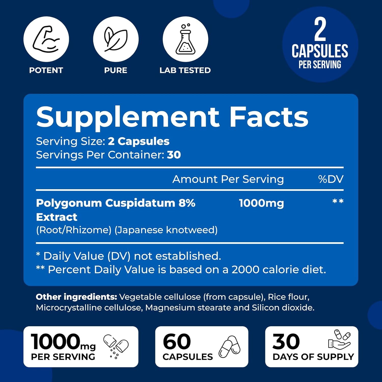 We Like Vitamins Resveratrol 1000mg per Serving - 60 Easy to Swallow Veggie Capsules - Natural Resveratrol Supplement 1000mg - Antioxidant Supplement Helps Support Immune System
