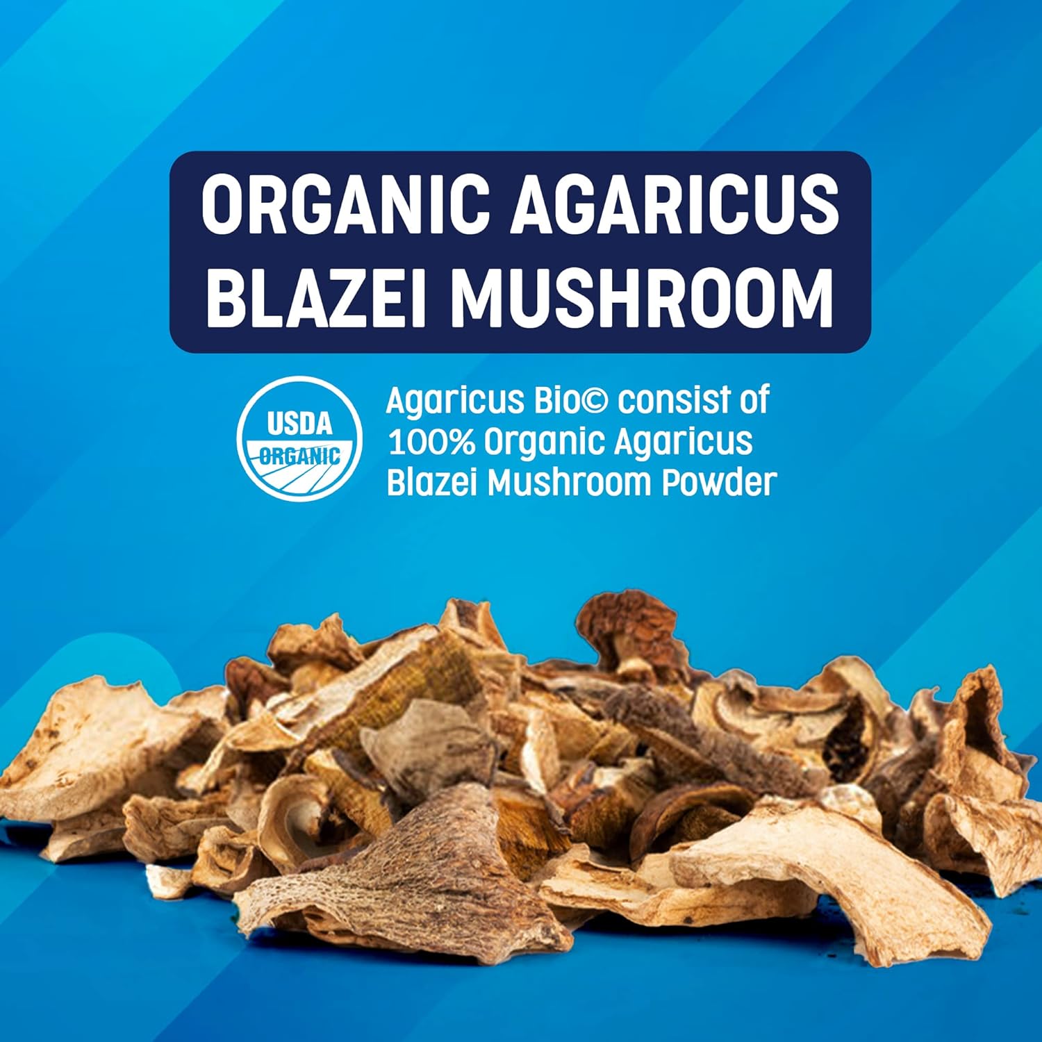 Agaricus Bio 600 mg, Natural Killer Cell Activity -USA-Grown Organic Agaricus Blazei Murill Mushroom for Immune Support, Liver & Cellular Health, High Beta Glucan Supplements, 60 Caps