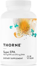 THORNE - Super EPA - Omega-3 Fatty Acids EPA 425mg & DHA 270mg Supplement - Support Brain, Cardiovascular, Joints & Skin* - Gluten, Dairy & Soy-Free - 180 Gelcaps