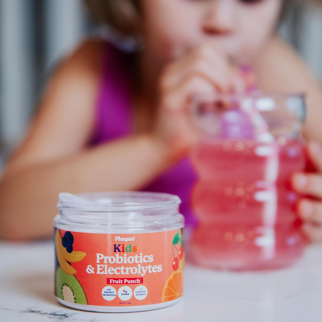 Kids Probiotic and Electrolytes Powder - Electrolyte Powder for Hydration, Digestive and Immune Support - Probiotics with Essential Minerals - Electrolytes Powder No Sugar for Active Kids