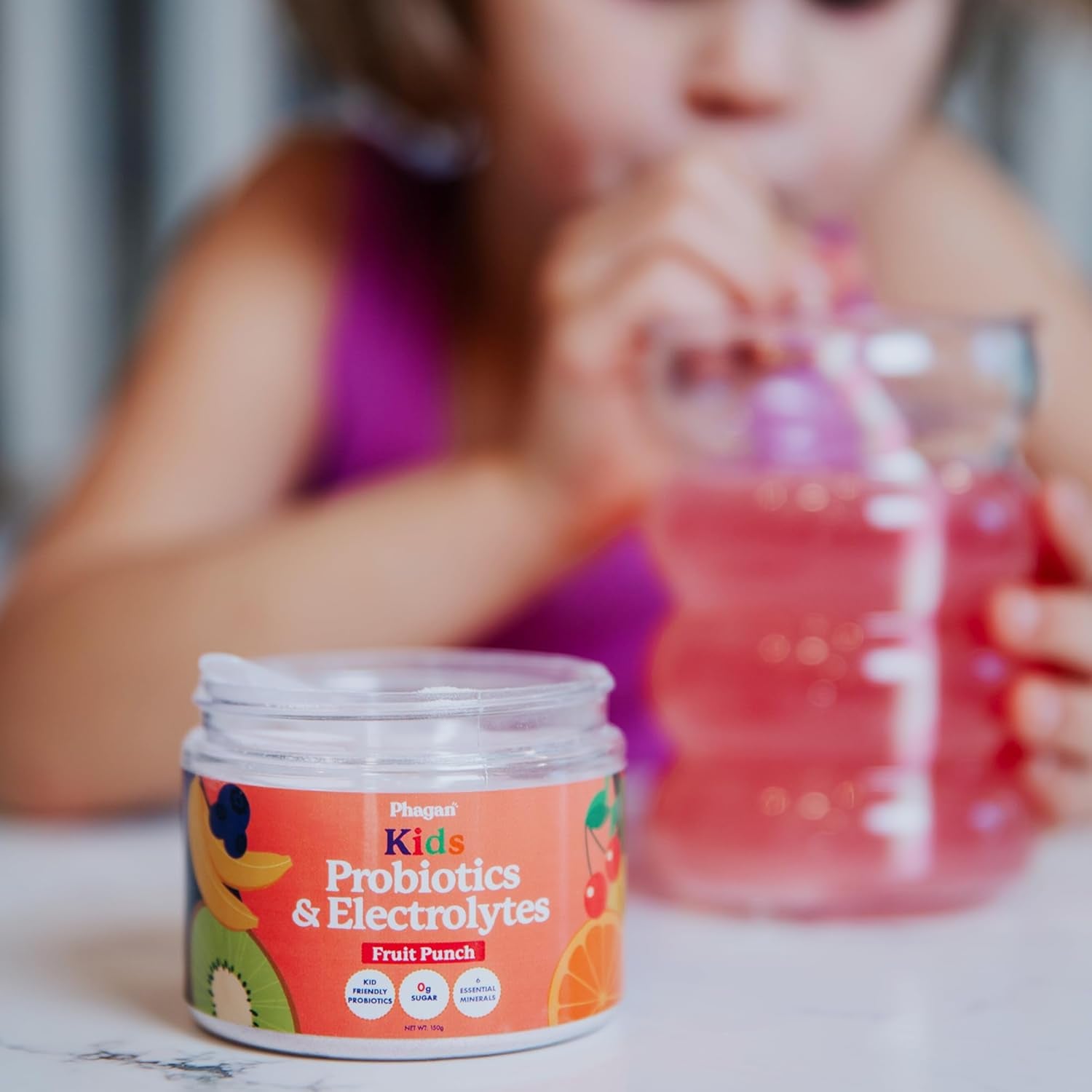 Kids Probiotic and Electrolytes Powder - Electrolyte Powder for Hydration, Digestive and Immune Support - Probiotics with Essential Minerals - Electrolytes Powder No Sugar for Active Kids