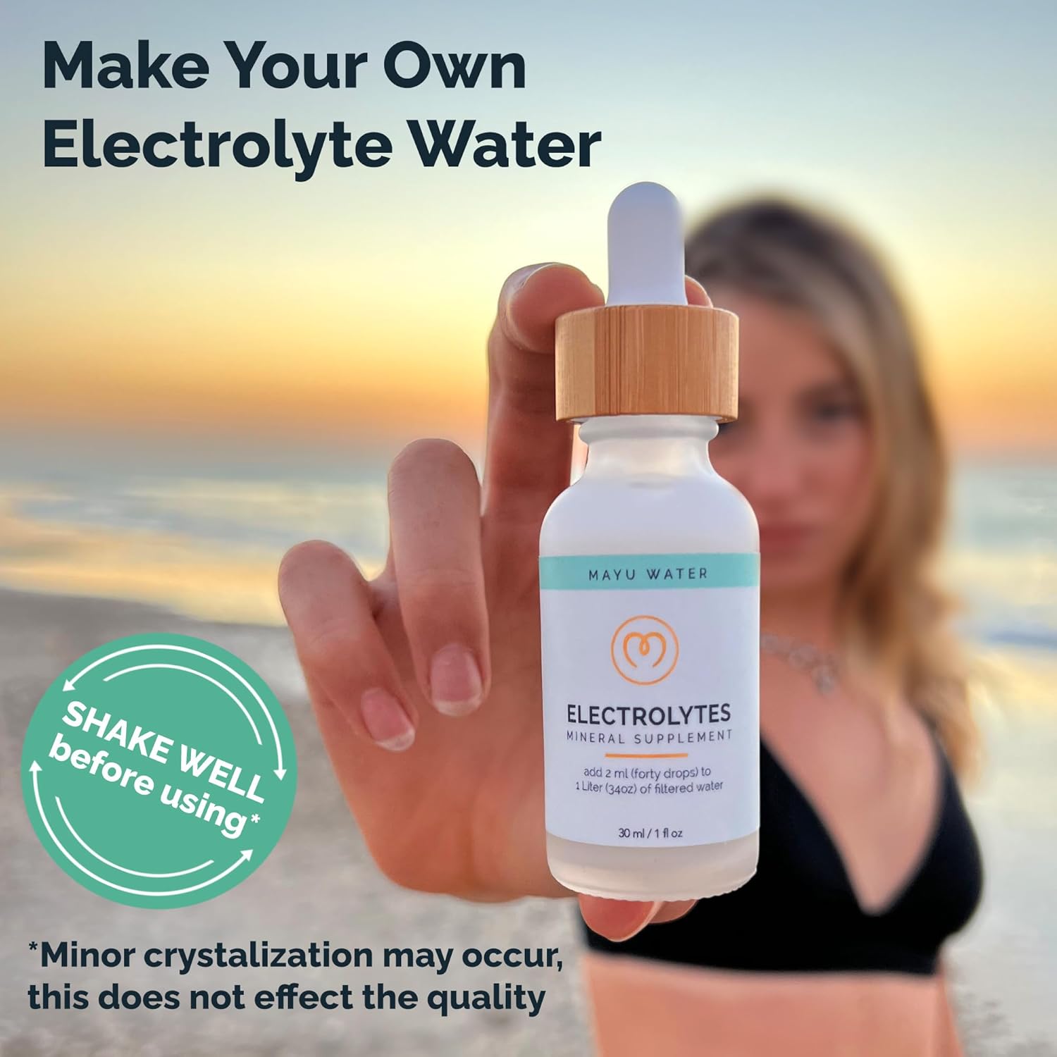 MAYU Swirl Structured Water Pitcher + Electrolyte Hydration Drops Supplement | Energy Boost Bundle