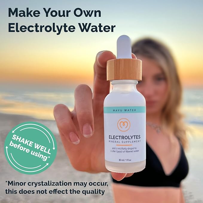 MAYU, Concentrated Electrolyte Drops (3 btls.), Restores Vital Electrolytes & Stamina, 494 Electrolytes/Serving + 67 Trace Minerals, Tested for Heavy Metals, No Additives, Purest Sources, w/Magnesium