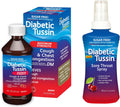 Diabetic Tussin DM Maximum Strength Cough Syrup, Safe for Diabetics, Berry Flavored, 8 oz Sore Throat Spray, Wild Cherry, 6 fl oz
