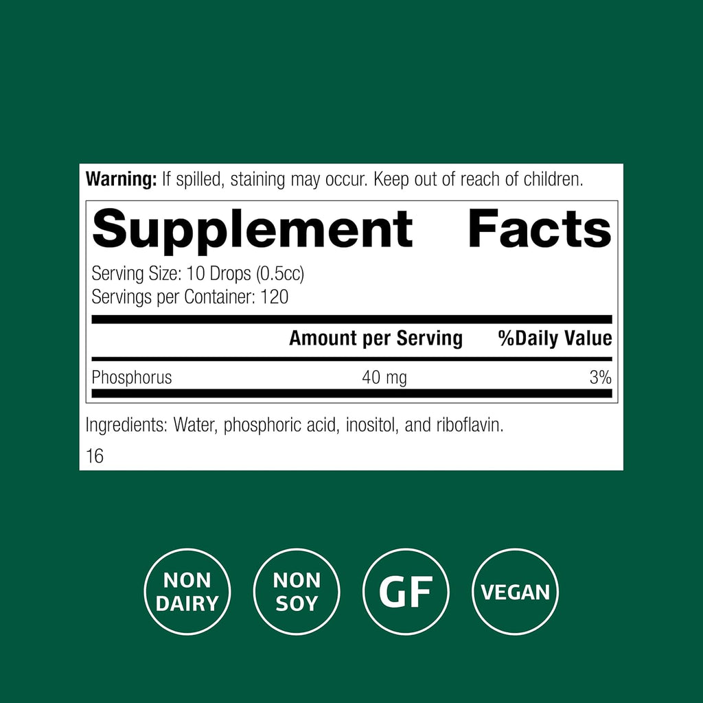 Standard Process Phosfood Liquid - Phosphorus Supplement for Nutritional Balance - Gluten-Free, Vegan & Non-Soy - 60 mL (2 fl oz)
