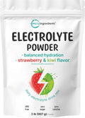 Micro Ingredients Hydration Electrolyte Powder, 2 lbs (106 Servings) | Natural Strawberry Kiwi Flavored Electrolytes | High Potassium 1,000mg | Sugar Free, Drink Mix, Keto Friendly, Non-GMO
