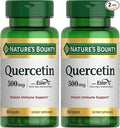Nature's Bounty Quercetin, Immune Support, 500mg, with Vitamin C, Rose Hips, & Rutin, 60 Count (Pack of 2)