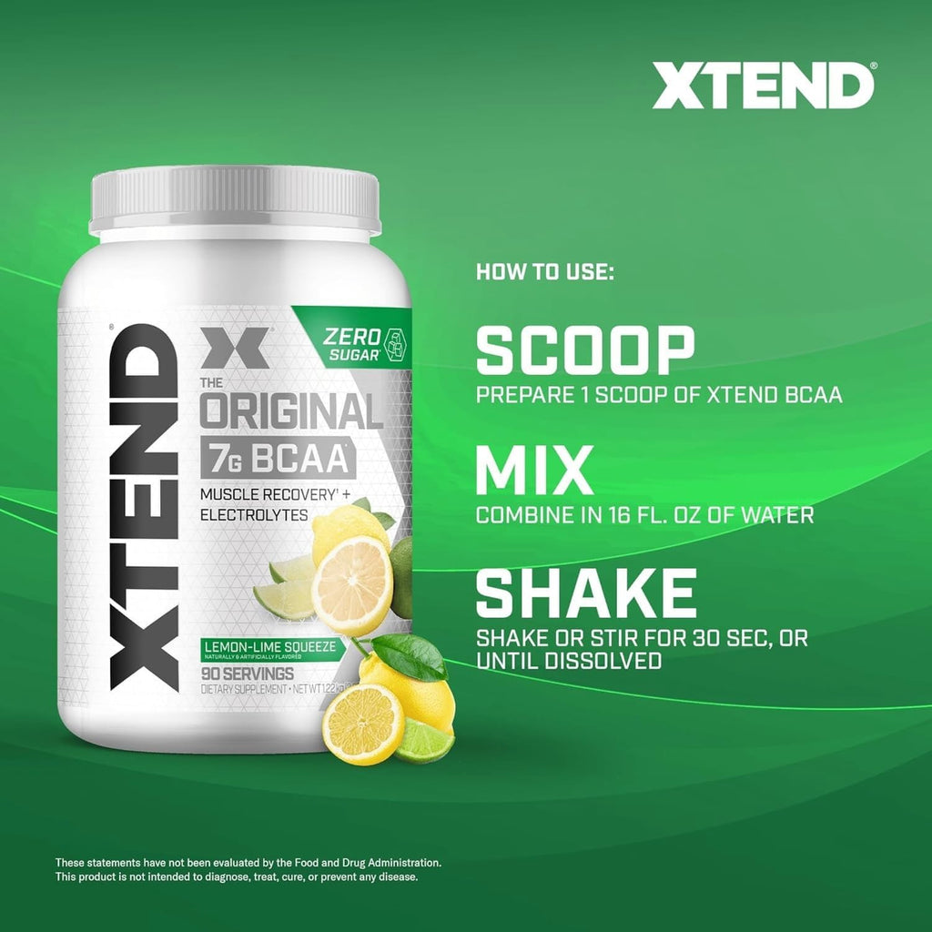Xtend XTEND Original BCAA Powder 7g BCAA and 2.5g L-Glutamine, Sugar Free Post Workout Muscle Recovery Drink with Amino Acids for Men & Women, 90 Servings