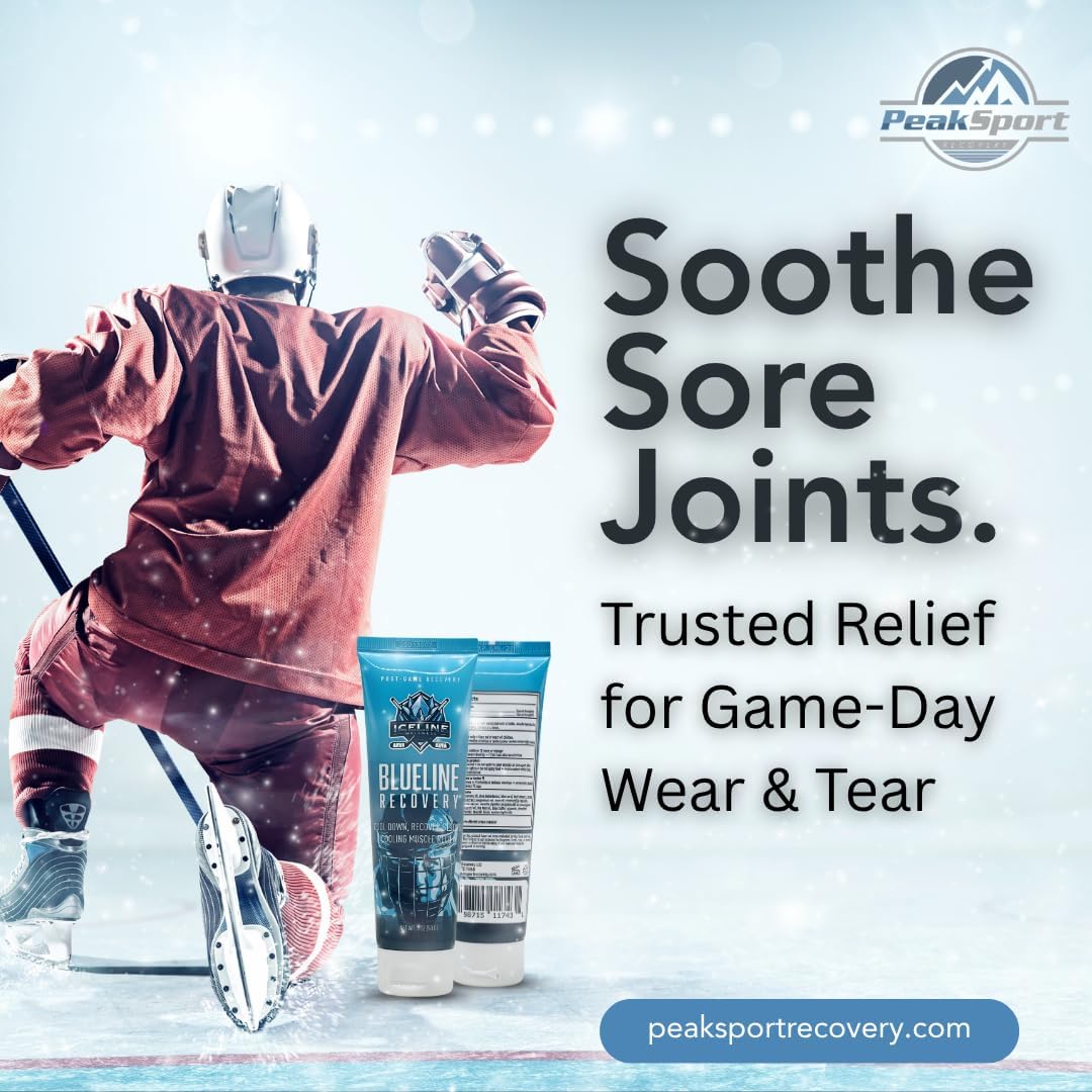 Blueline Recovery Cooling Gel - Menthol Muscle Pain Relief Cream for Athletes - Post-Workout & Joint Recovery - Fast-Acting 3 oz - Made in USA