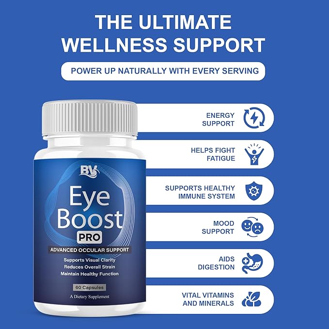 BLUE VIBE Eye Boost Pro Maximum Strength Overall Health & Wellness Support Supplement, Official EyeBoost Premium Wellness & Health Management Formula Supplement Pills (3 Pack - 180 Capsules)