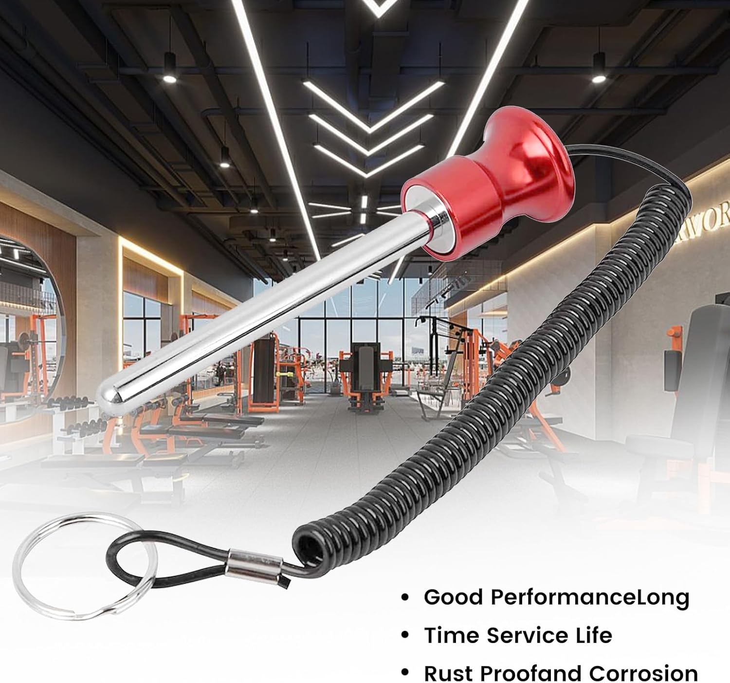 Weight Stack Pin,Universal Magnetic Weight Pin with Pull Rope Strength Training Equipment for Commercial Gym or Home Gym | Pin Insert | Heavy Duty | Health Club Grade Steel Gym Accessories