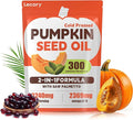Pumpkin Seed Oil Capsules with Saw Palmetto - 3240mg - 300 Softgels, Cold Pressed, Essential Fatty Acids & Phytosterols, Natural Supplement for Hair Growth, Urinary - Non-GMO