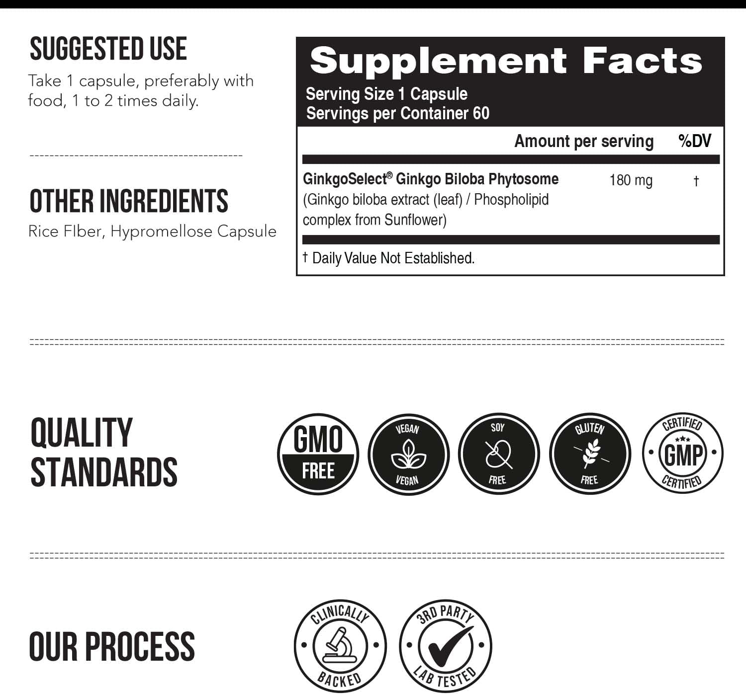 SoActive Ginkgo Biloba with GinkgoSelect® Phytosome | Clinically Studied Enhanced Absorption for Brain, Heart & Memory Support – 180 mg – Helps Maintain Circulation & Cognitive Health (60 Capsules)